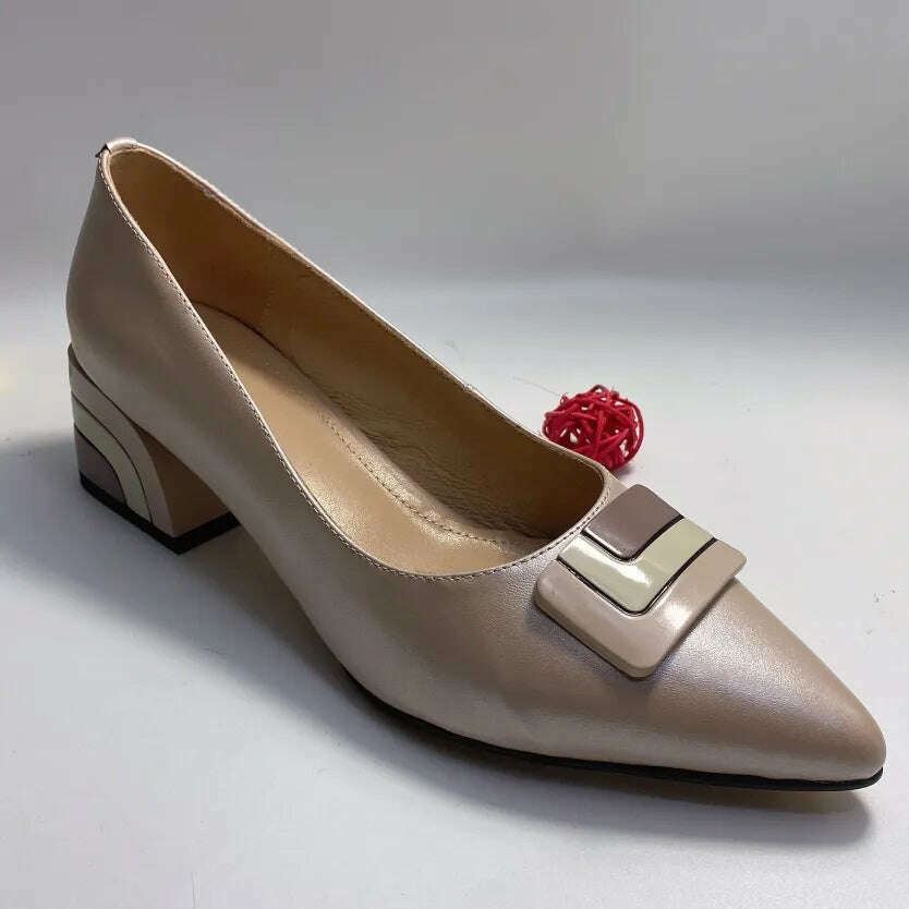 【JOCHEBED HU】Summer Genuine Leather Chunky Sandals Sexy Women High Heels Shoes New Brand Party Designer Slingback Slippers Pumps - KIMLUD