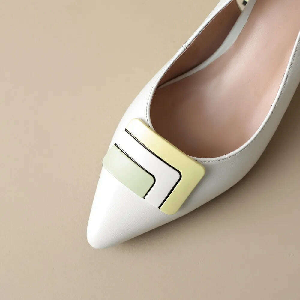 【JOCHEBED HU】Summer Genuine Leather Chunky Sandals Sexy Women High Heels Shoes New Brand Party Designer Slingback Slippers Pumps - KIMLUD