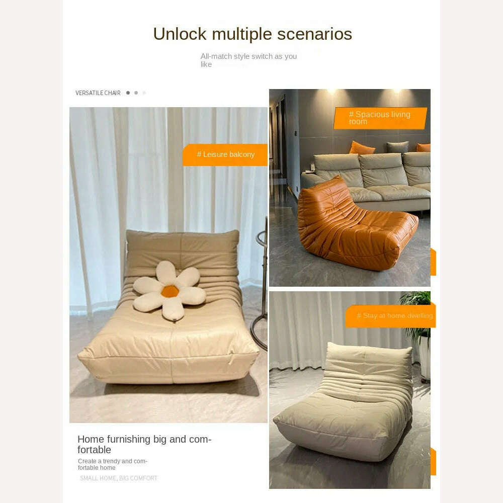 Joylove Lazy Sofa Caterpillar Balcony Reclining Leisure Chair Net Red Bedroom Can Lie And Sleep Tatami Single Small Sofa - KIMLUD