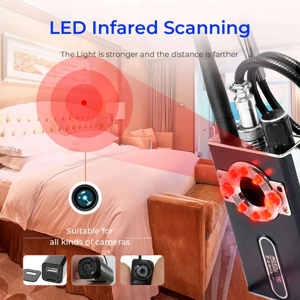 KIMLUD, K88 Hidden Devices Detector LED display Anti Candid Camera Detector hunter GPS Bug mini camera RF  Signal Scanner Camera Finder, KIMLUD Womens Clothes