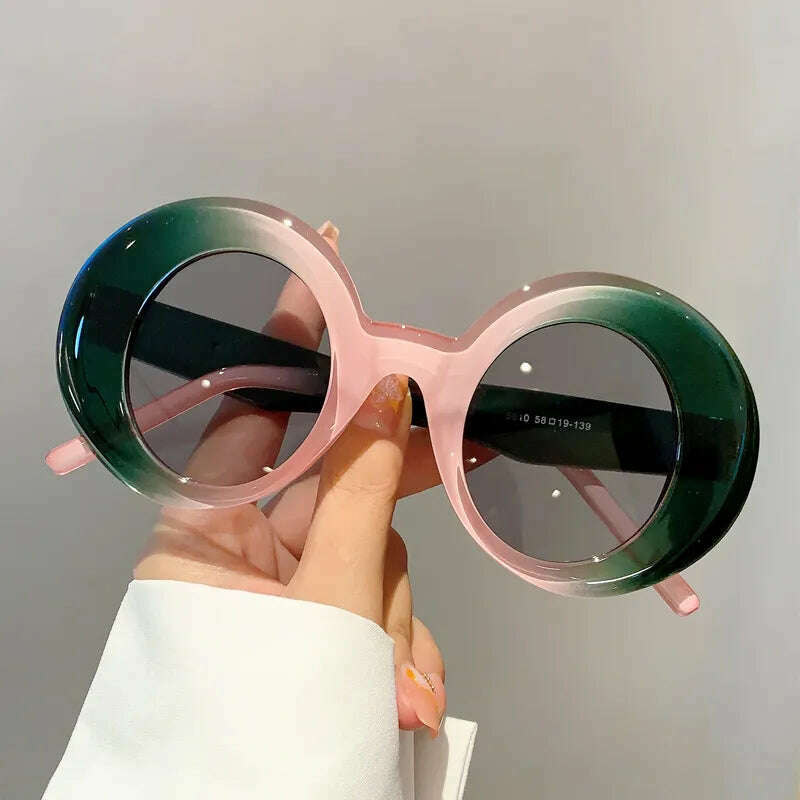 KAMMPT Vintage Round Sunglasses Women 2023 New Fashion Candy Color Outdoor Beach Shades Trendy Ins Brand Designer UV400 Eyewear - KIMLUD