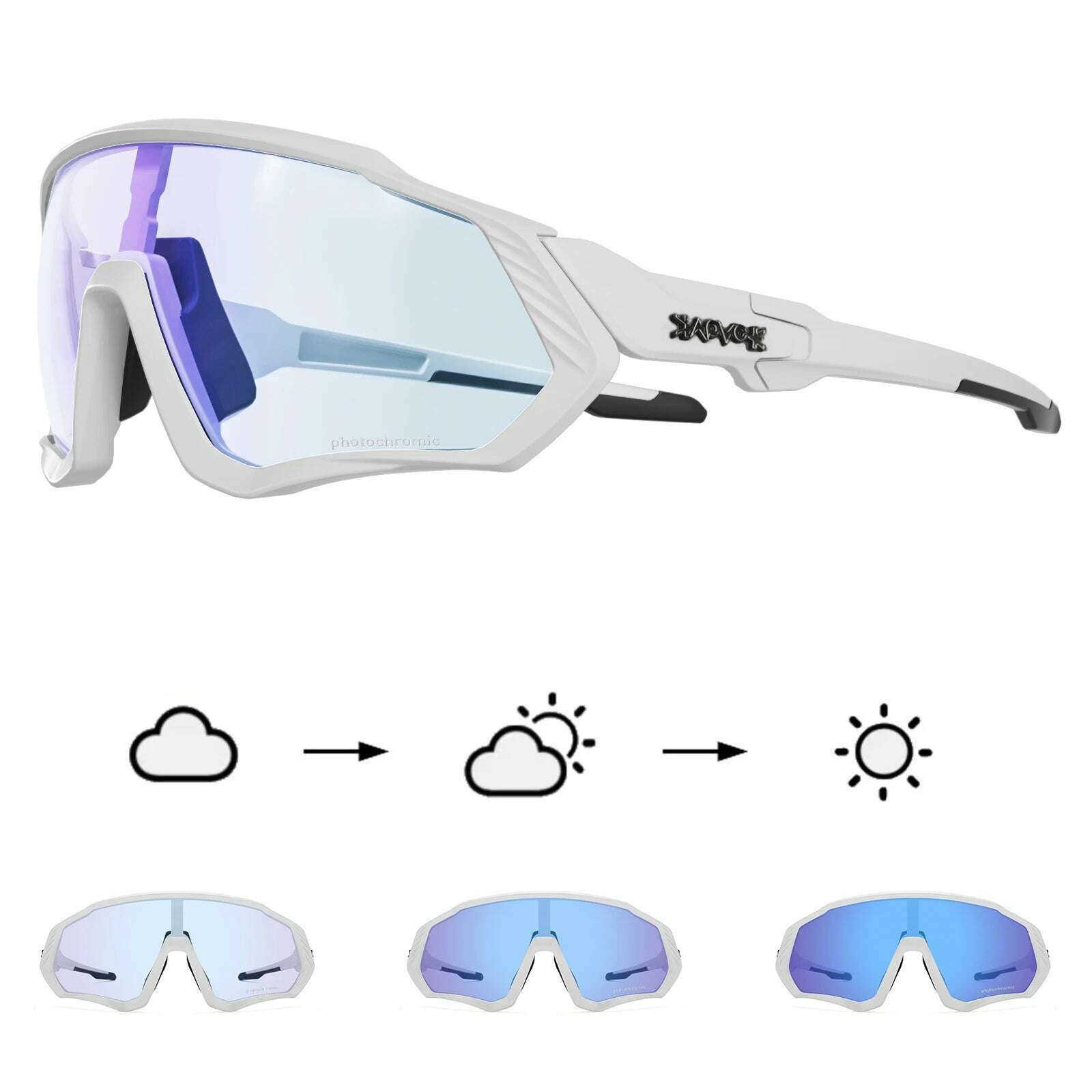 Kapvoe Cycling Glasses Photochromic Bicycle Goggles Outdoor Sports Cycling Sunglasses Built-in Myopia Frame UV400 Bike Eyewear - KIMLUD