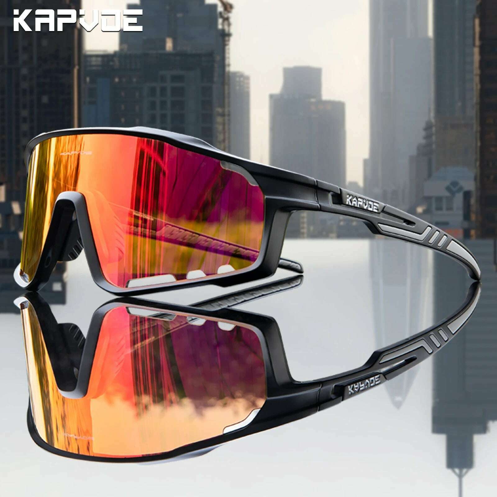 KIMLUD, Kapvoe UV400 Racing Bike Glasses Eyewear MTB Cycling Sunglasses Cycling Glasses  Polarized Men's Sunglasses Women Sport Goggles, KE-X76-01 / 1Lens, KIMLUD APPAREL - Womens Clothes