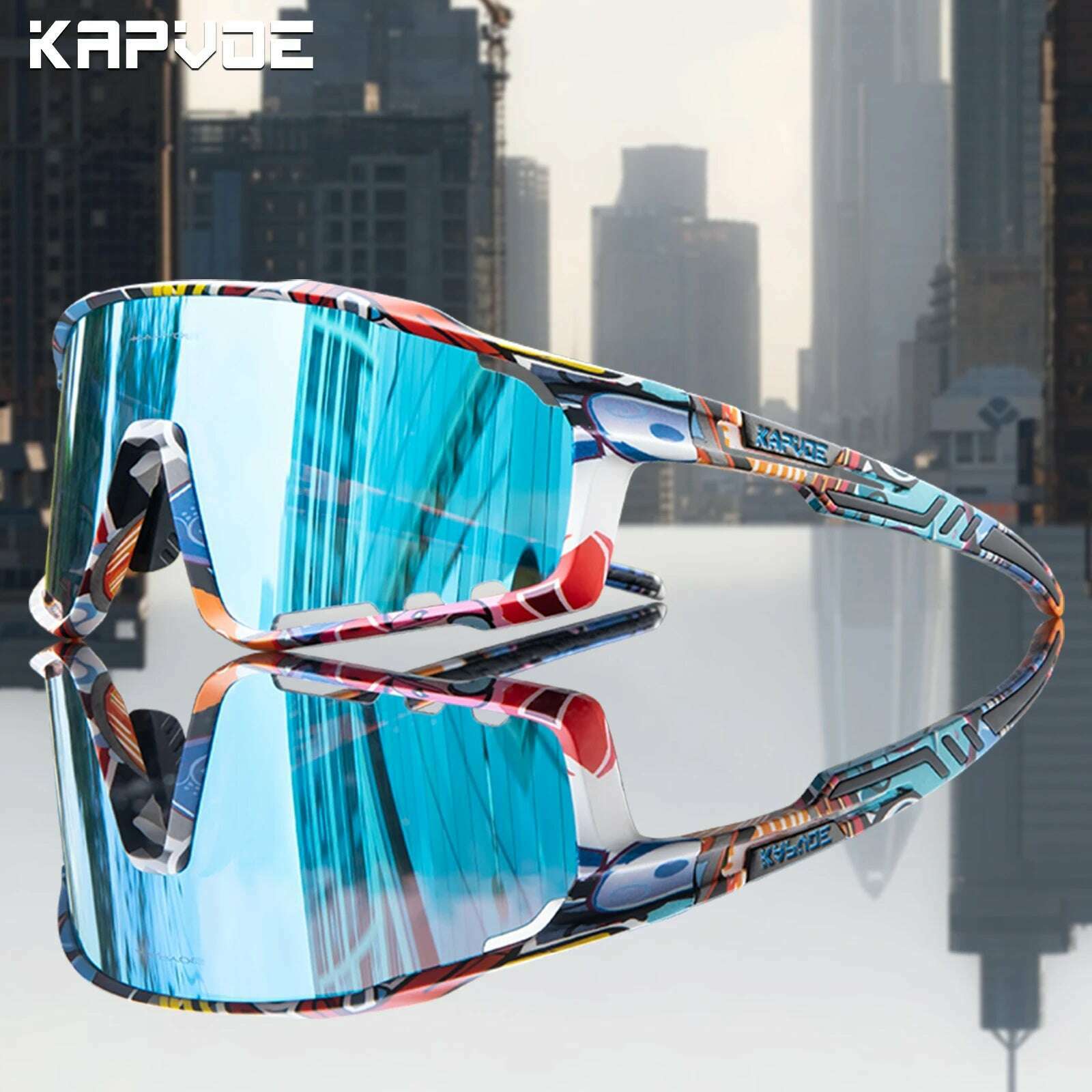 KIMLUD, Kapvoe UV400 Racing Bike Glasses Eyewear MTB Cycling Sunglasses Cycling Glasses  Polarized Men's Sunglasses Women Sport Goggles, KE-X76-07 / 3Lens, KIMLUD APPAREL - Womens Clothes