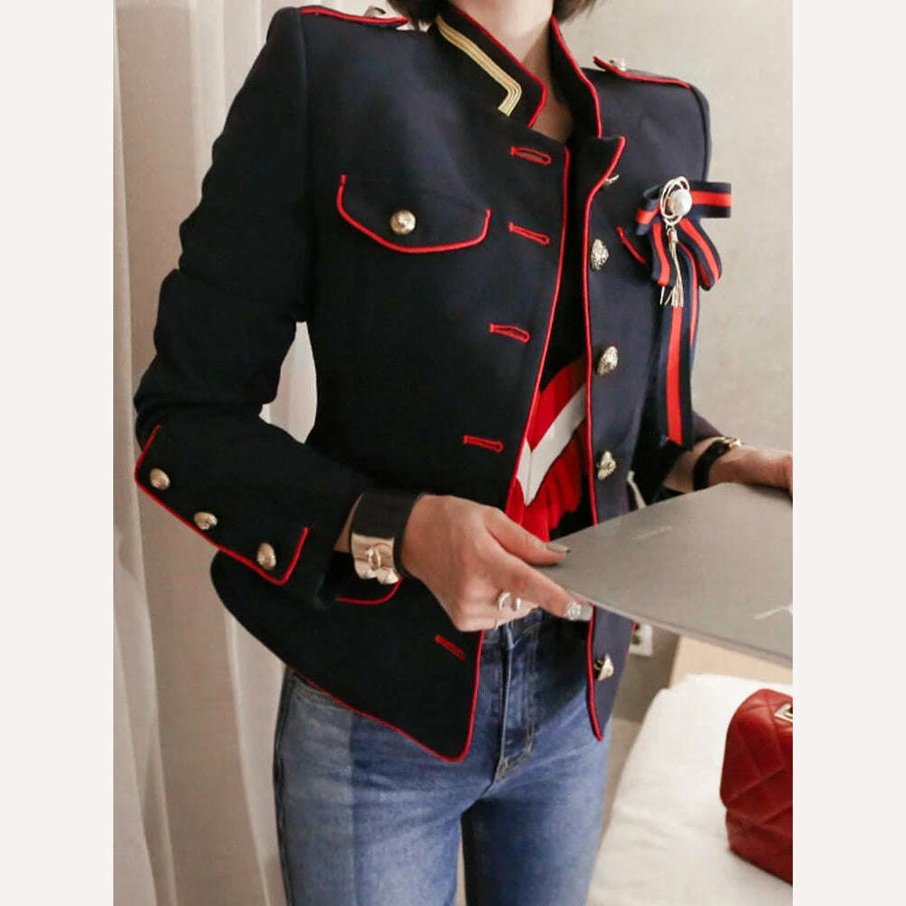 Korean Elegant Office Women Jacket Chic Temperament Formal Vintage Single Breasted Slim Coat Suit Outerwear Blazer Spring Autumn - KIMLUD
