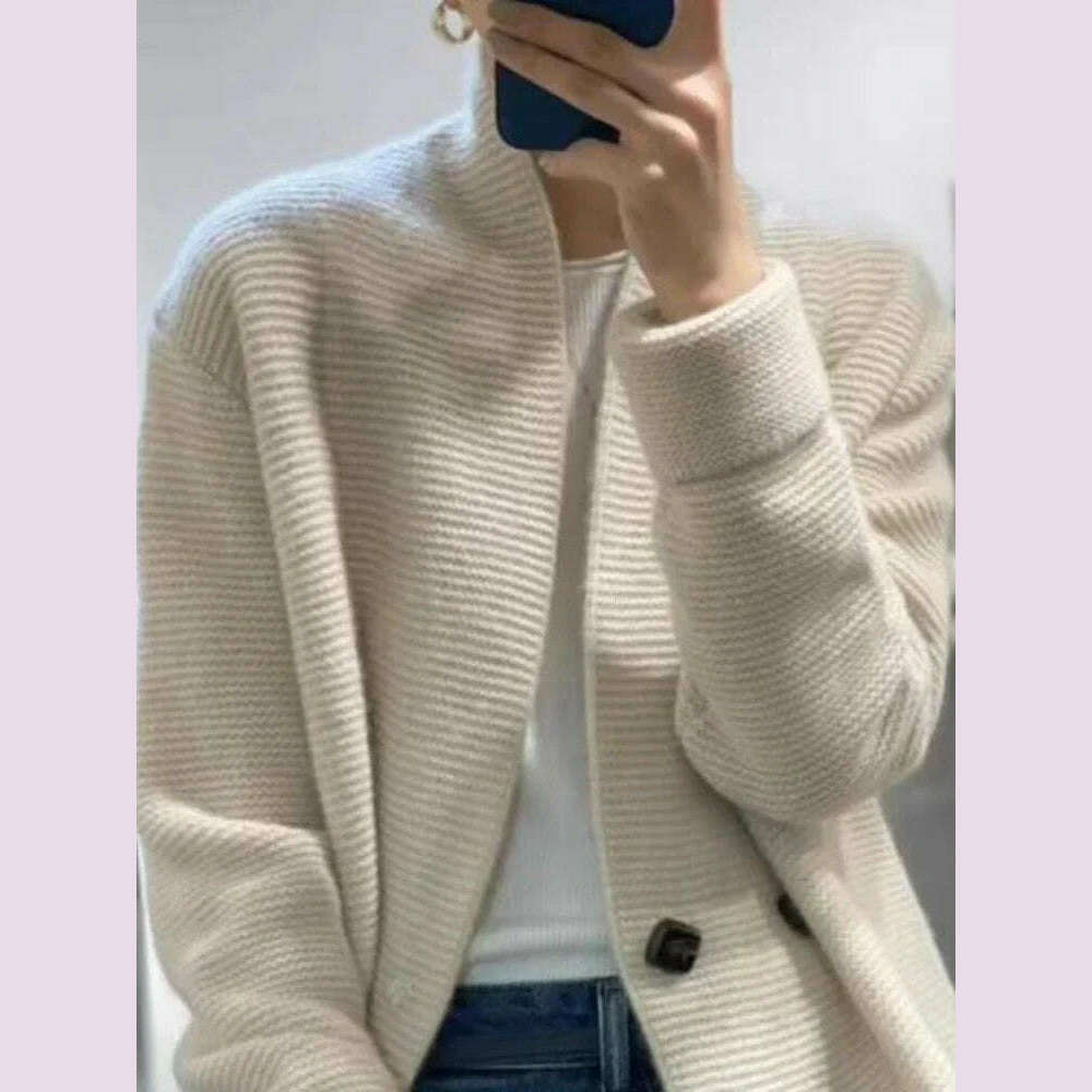 Korean Sweater Jackets Women Clothing Double-breasted Temperament Sueter Mujer Loose Casual Knitted Cardigan Tops Pull Femme - KIMLUD