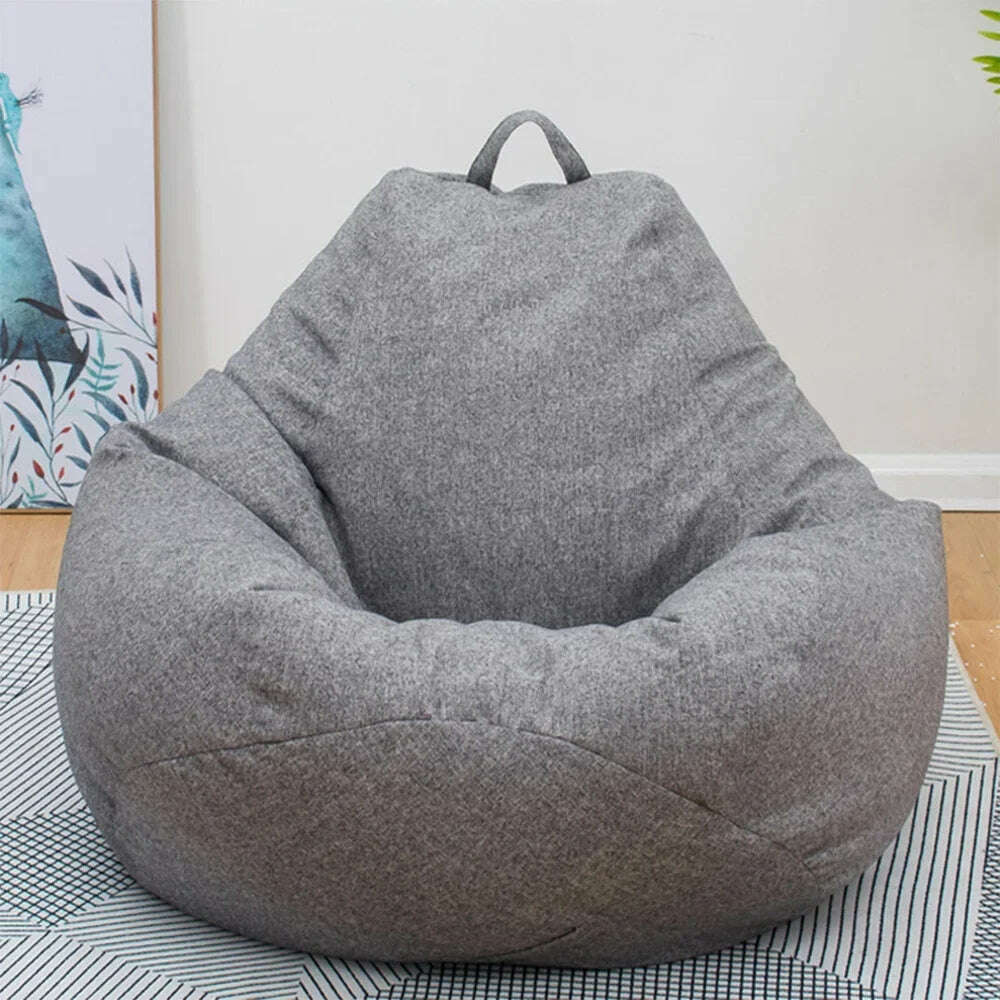 Large Small Lazy Sofas Cover Chairs Without Filler Linen Cloth Lounger Seat Bean Bag Pouf Puff Couch Tatami Living Room - KIMLUD