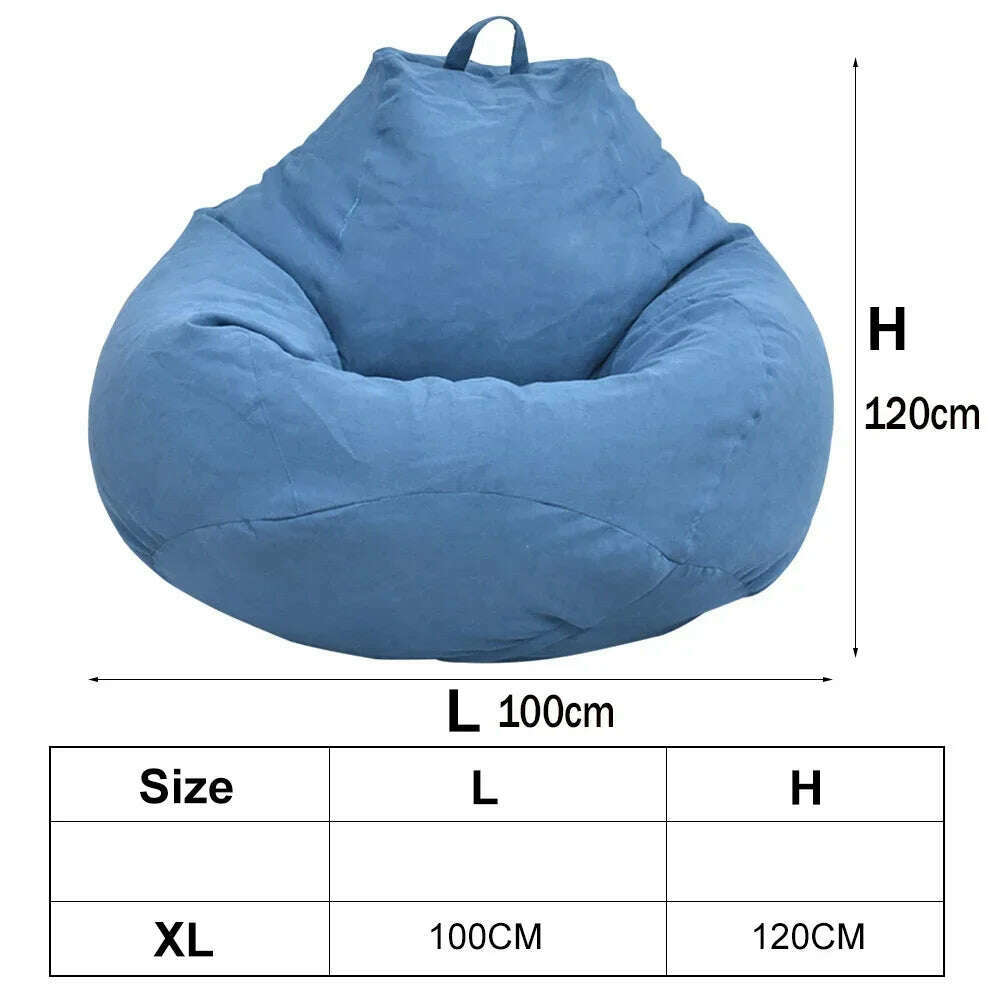 Large Small Lazy Sofas Cover Chairs Without Filler Linen Cloth Lounger Seat Bean Bag Pouf Puff Couch Tatami Living Room - KIMLUD