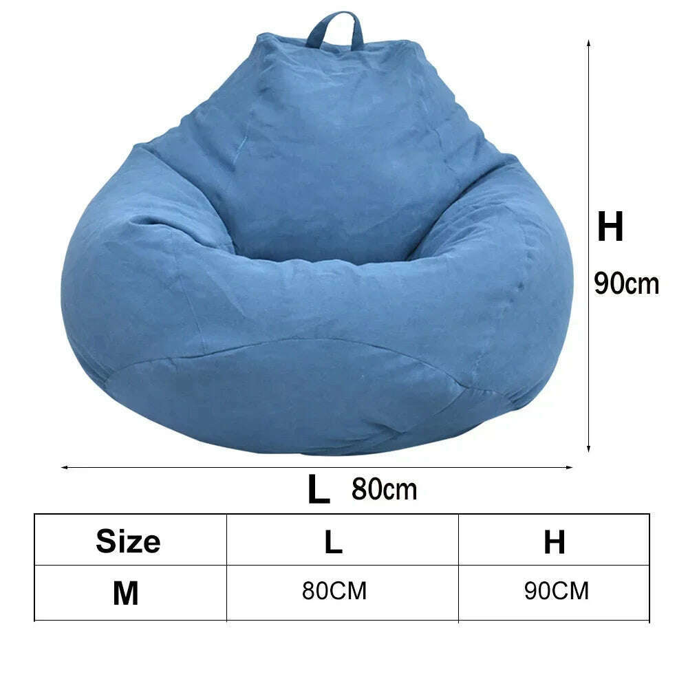 Large Small Lazy Sofas Cover Chairs Without Filler Linen Cloth Lounger Seat Bean Bag Pouf Puff Couch Tatami Living Room - KIMLUD