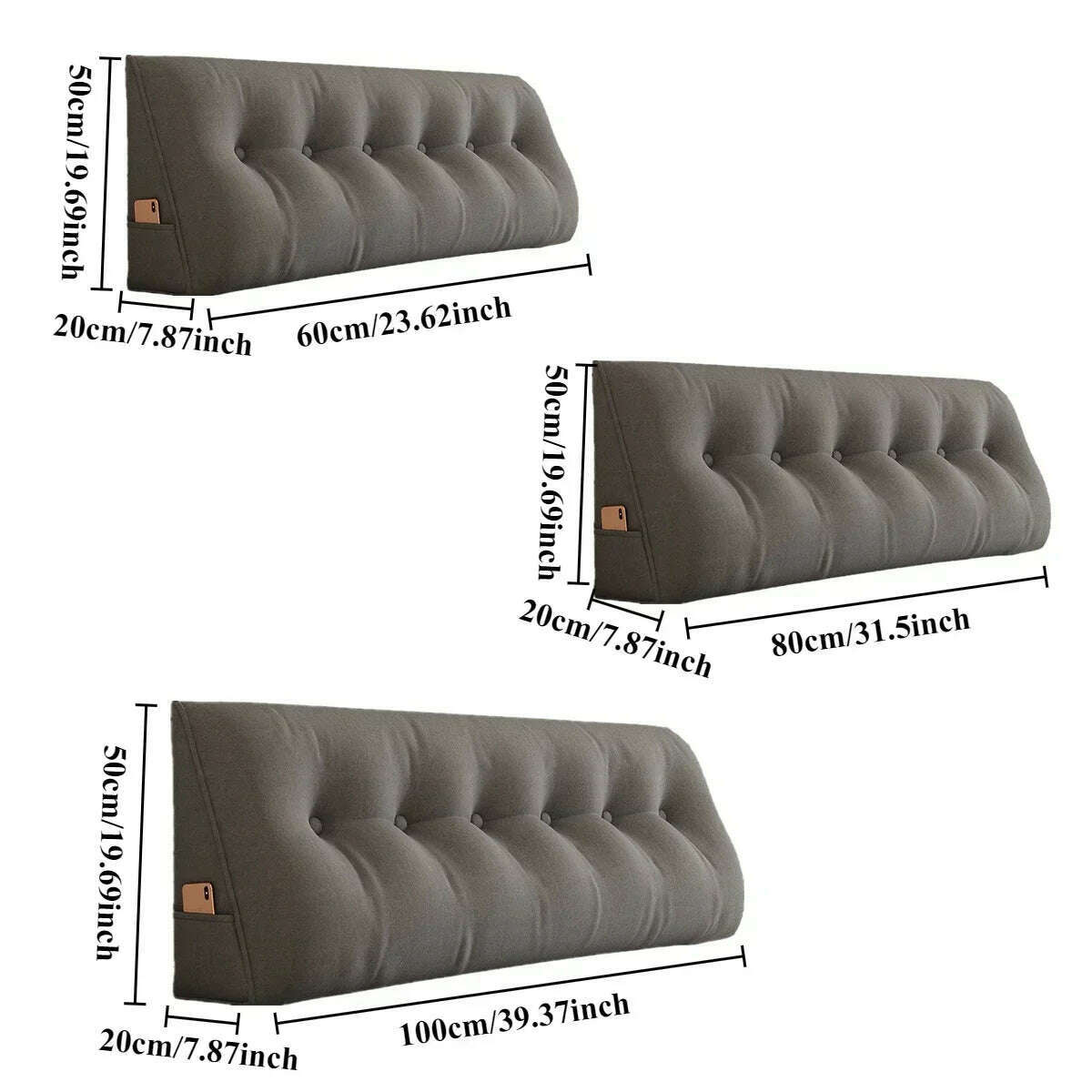 KIMLUD, Large Triangular Pillow Bed Wedge Bed Rest Reading Pillow Backrest Positioning Support Bolster Cushion with Removable Cover, KIMLUD Womens Clothes