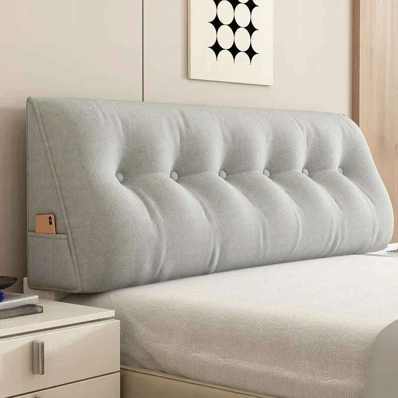KIMLUD, Large Triangular Pillow Bed Wedge Bed Rest Reading Pillow Backrest Positioning Support Bolster Cushion with Removable Cover, Light grey / 100x50x20cm, KIMLUD APPAREL - Womens Clothes