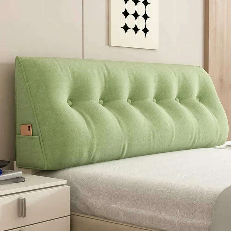 KIMLUD, Large Triangular Pillow Bed Wedge Bed Rest Reading Pillow Backrest Positioning Support Bolster Cushion with Removable Cover, Grass green / 100x50x20cm, KIMLUD APPAREL - Womens Clothes