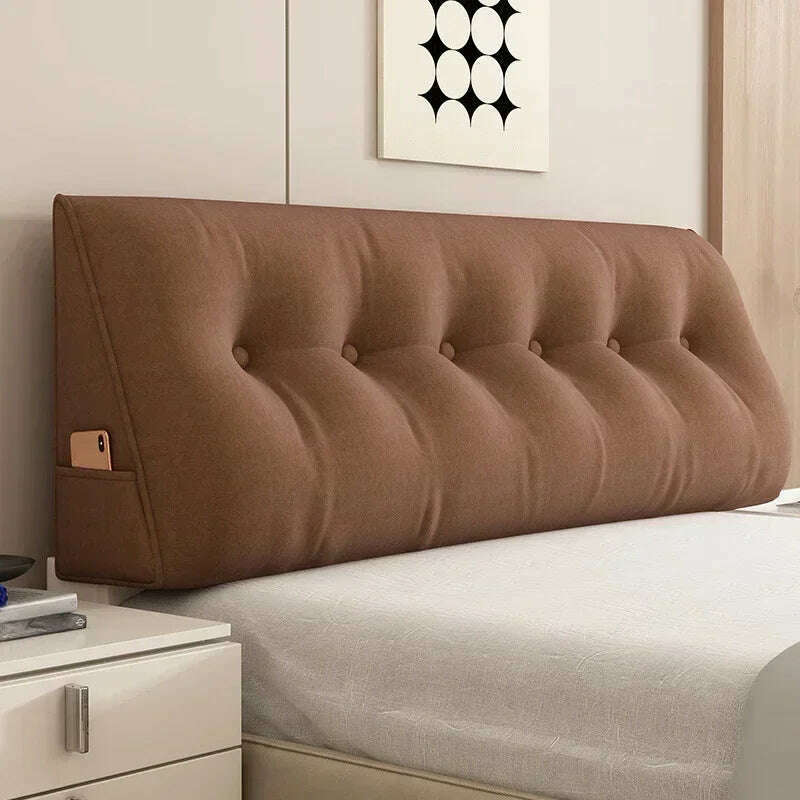 KIMLUD, Large Triangular Pillow Bed Wedge Bed Rest Reading Pillow Backrest Positioning Support Bolster Cushion with Removable Cover, Coffee / 100x50x20cm, KIMLUD APPAREL - Womens Clothes