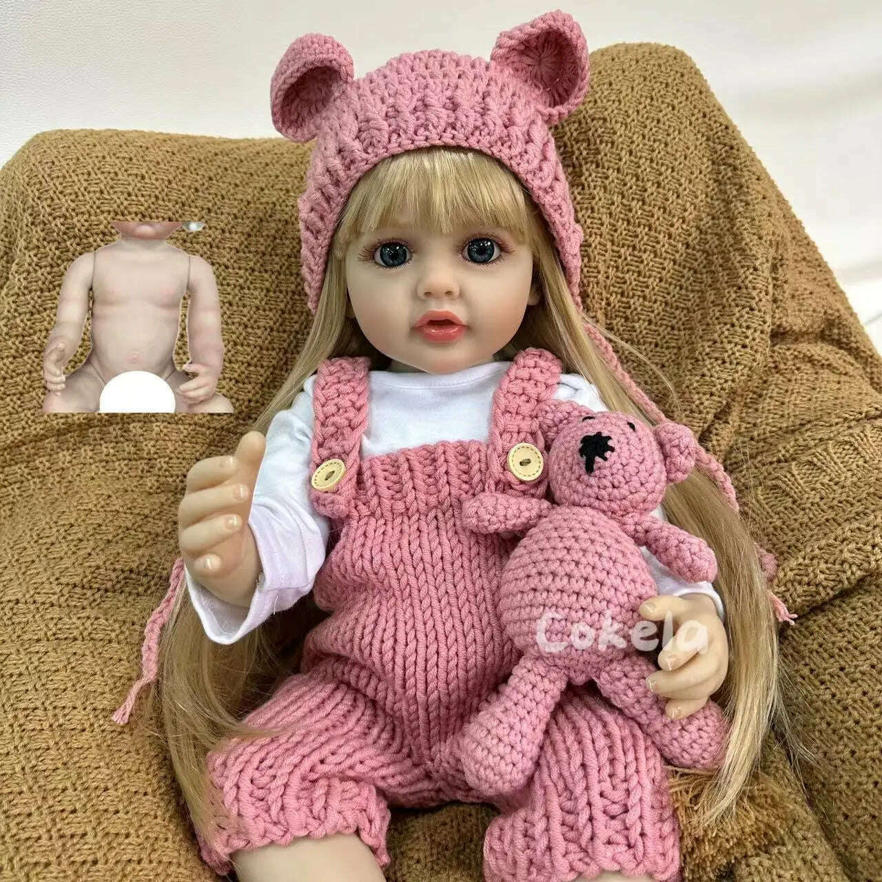 Lifelike Reborn Dolls Realistic Full Silicone Baby Bebe Vinyl 50CM Newborn Girl Doll Princess Toddler Toy Gift - KIMLUD