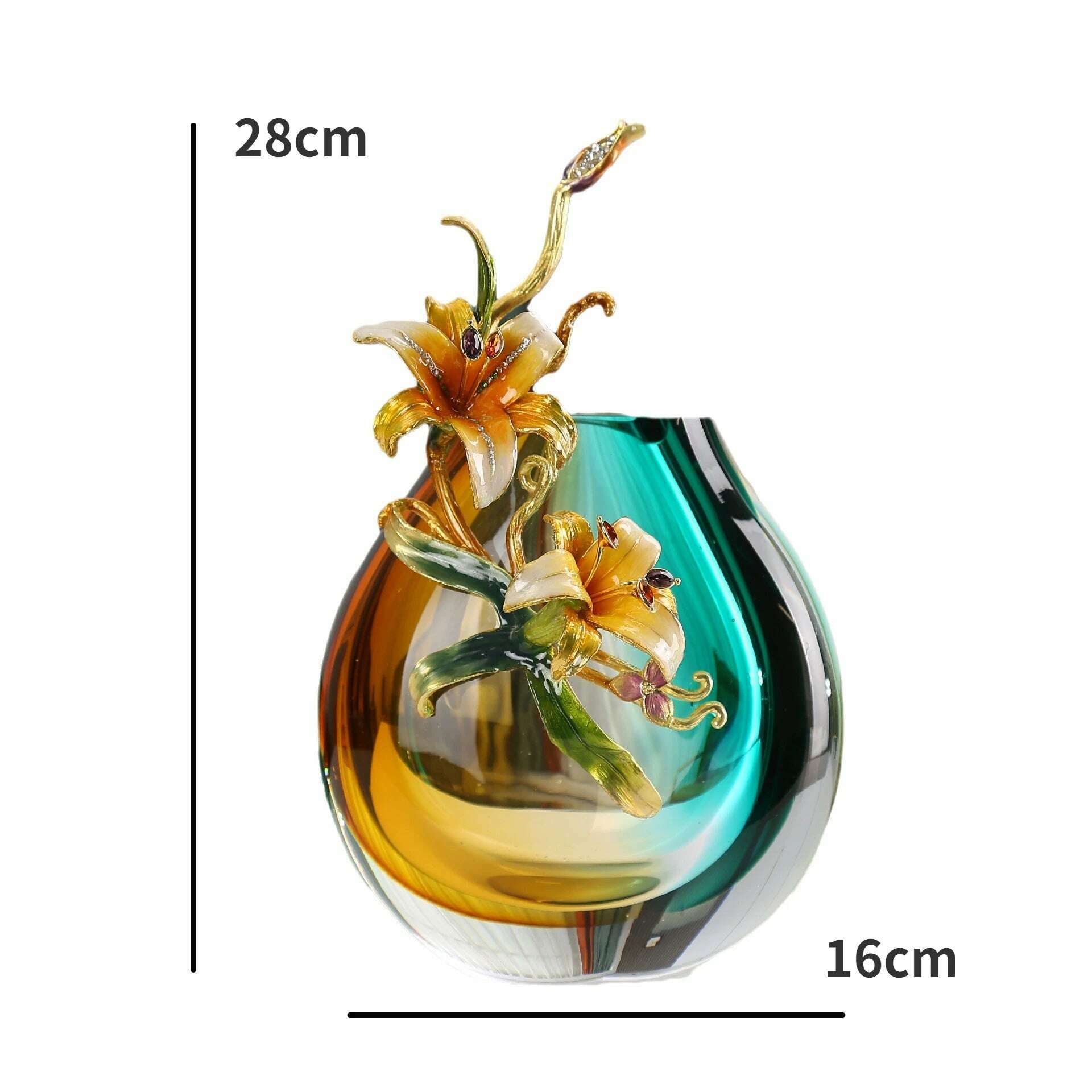 Light Luxury Glaze Enamel Vase Living Room Dining Table Flower Arrangement Creates Ornaments Simple Home Decoration - KIMLUD