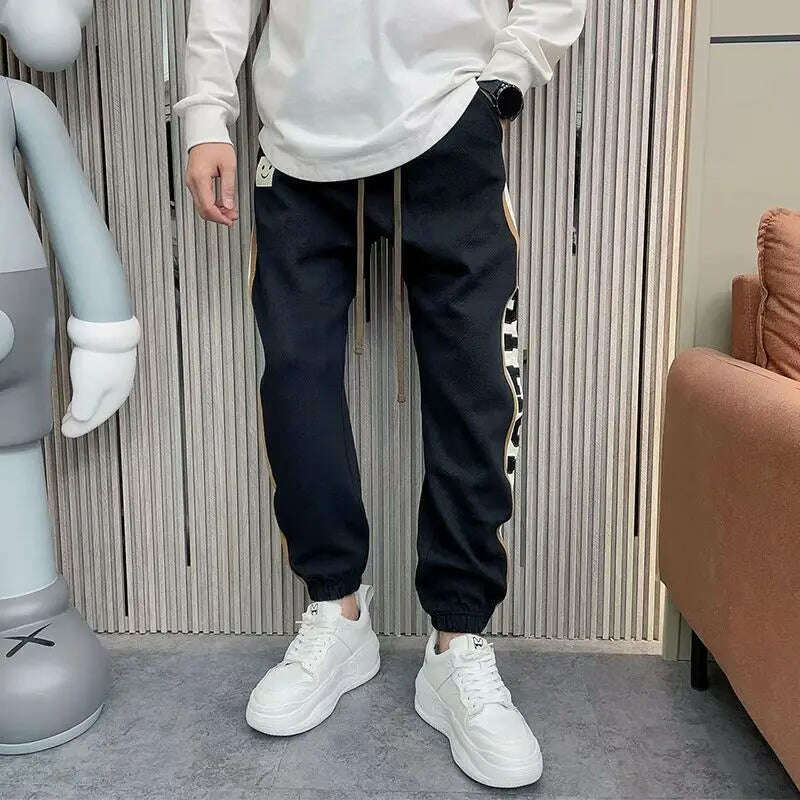 Loose Jogger Sweatpants Letter Print Fashion Hip Hop Streetwear Korean Style Pants New Luxury Brand Men's Clothing - KIMLUD