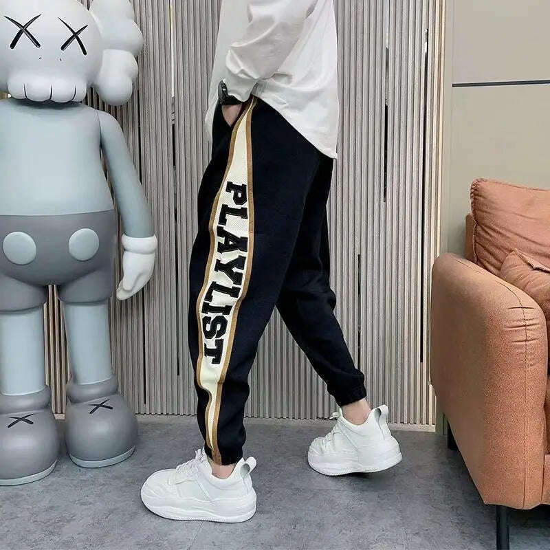 Loose Jogger Sweatpants Letter Print Fashion Hip Hop Streetwear Korean Style Pants New Luxury Brand Men's Clothing - KIMLUD