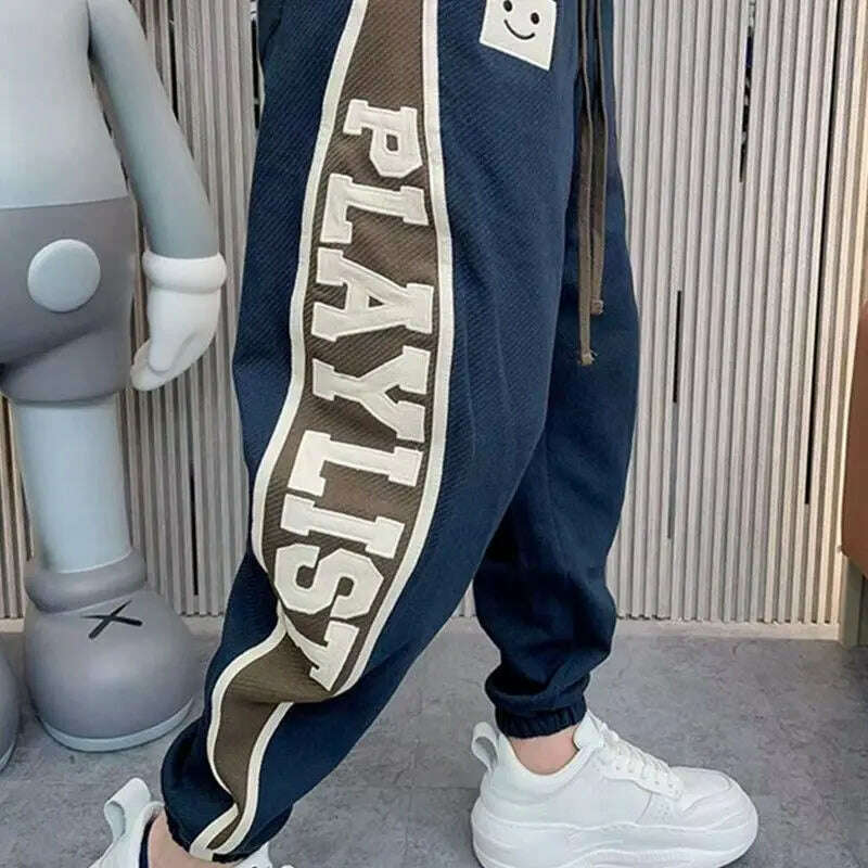 Loose Jogger Sweatpants Letter Print Fashion Hip Hop Streetwear Korean Style Pants New Luxury Brand Men's Clothing - KIMLUD