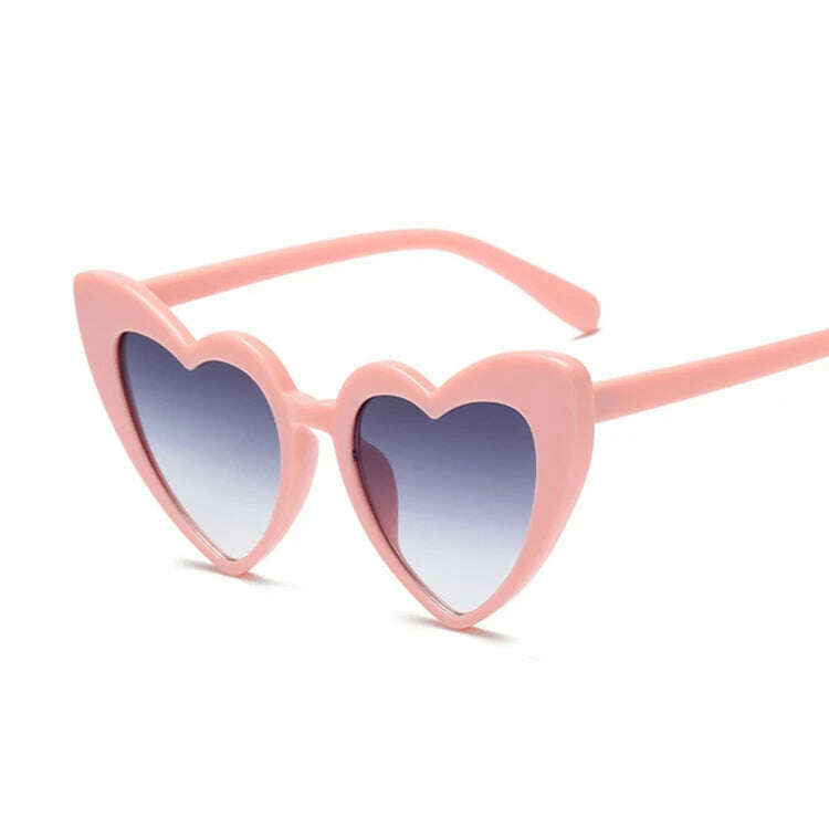Love Heart Cat Eye Sunglasses Woman Vintage Christmas Gift Black Pink Red Heart Shape Sun Glasses For Woman Uv400 - KIMLUD