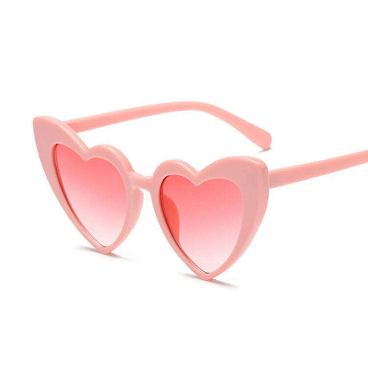 Love Heart Cat Eye Sunglasses Woman Vintage Christmas Gift Black Pink Red Heart Shape Sun Glasses For Woman Uv400 - KIMLUD
