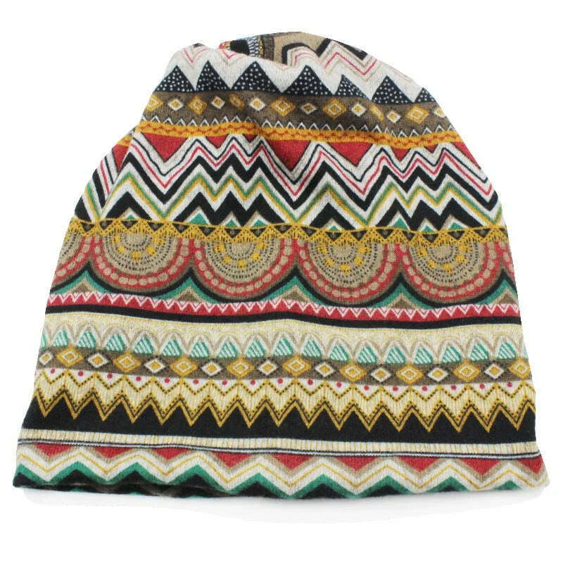 LOVINGSHA Autumn Winter Skullies Beanies Vintage Design Dual-use Women Hats For Ladies Thin Girl Fashion Feminino Scarf HT069 - KIMLUD