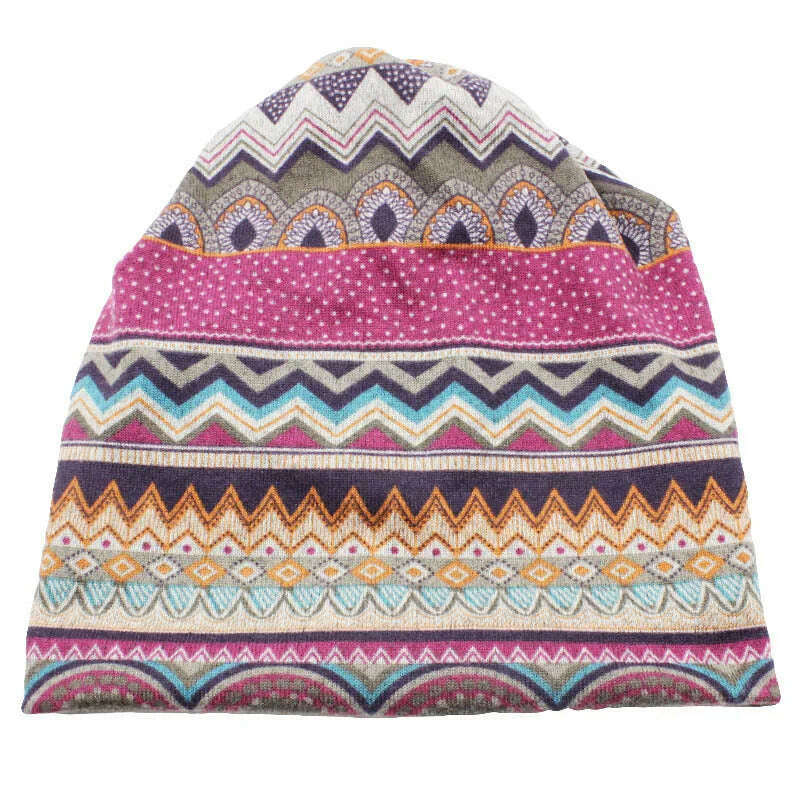 LOVINGSHA Autumn Winter Skullies Beanies Vintage Design Dual-use Women Hats For Ladies Thin Girl Fashion Feminino Scarf HT069 - KIMLUD