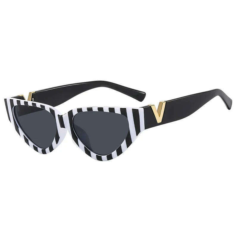 Luxury Vintage Cat Eyt Sunglasses Women 2023 Fashion V Brand Designer Cateye Sun Glasses Female Eyewear UV400 Gafas De Sol Mujer - KIMLUD