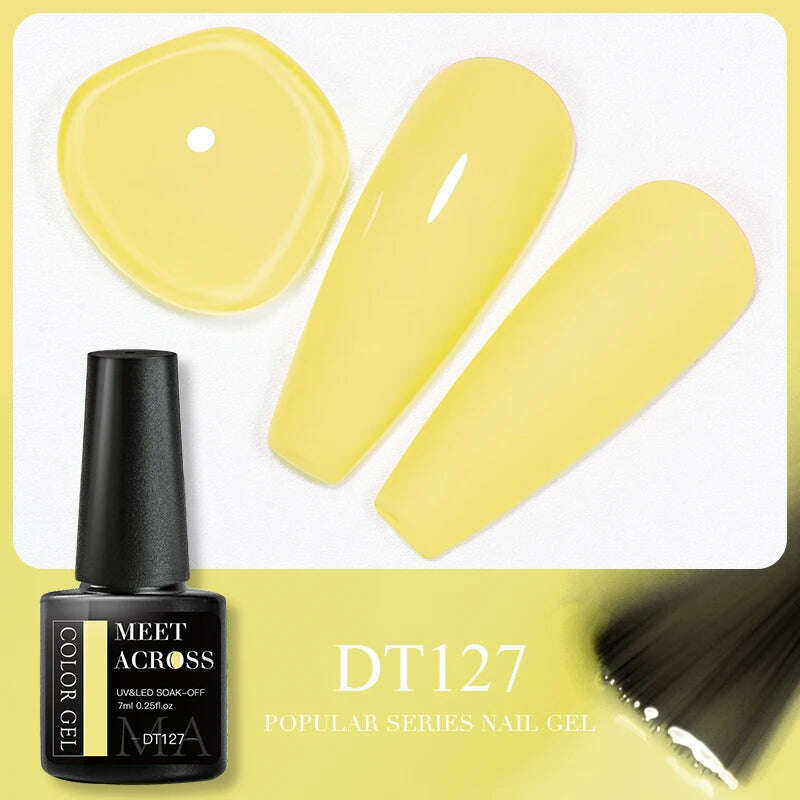 MEET ACROSS 5ml Pink Dried Flower Gel Nail Polish Natural Flower Fairy Nail Art Gel Soak Off UV LED Painting Varnishes For Nails - KIMLUD