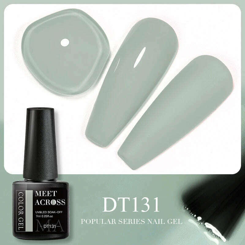MEET ACROSS 5ml Pink Dried Flower Gel Nail Polish Natural Flower Fairy Nail Art Gel Soak Off UV LED Painting Varnishes For Nails - KIMLUD