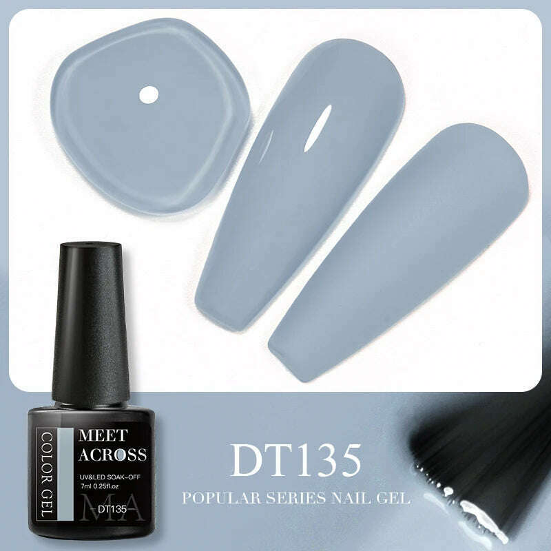 MEET ACROSS 5ml Pink Dried Flower Gel Nail Polish Natural Flower Fairy Nail Art Gel Soak Off UV LED Painting Varnishes For Nails - KIMLUD
