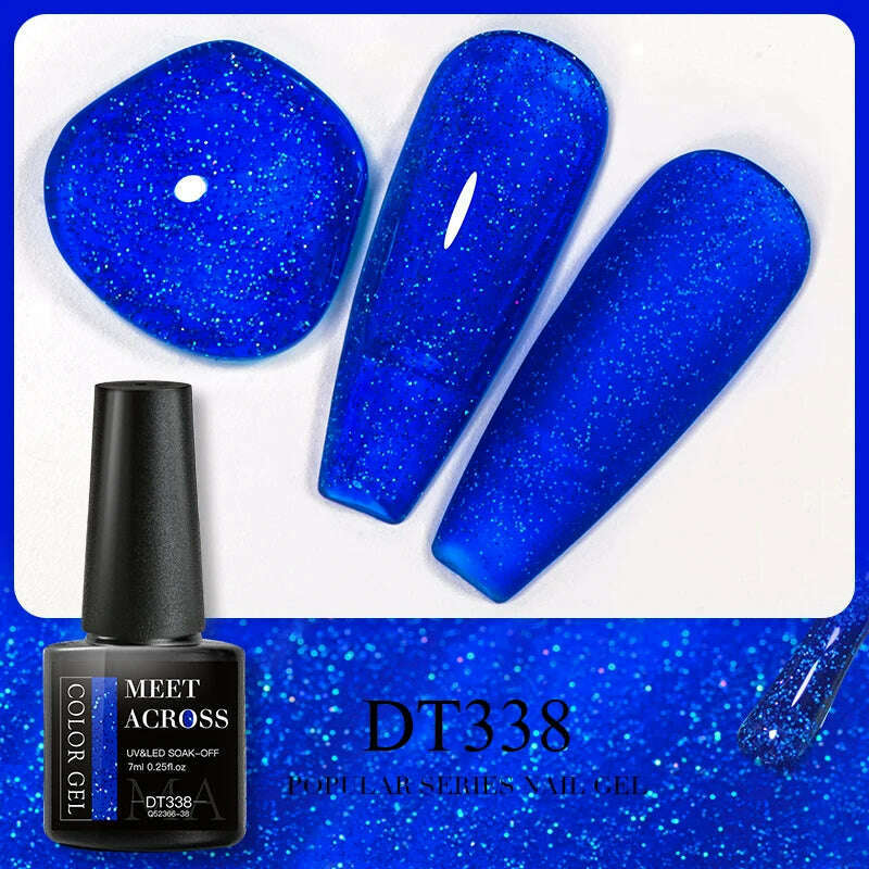 MEET ACROSS 5ml Pink Dried Flower Gel Nail Polish Natural Flower Fairy Nail Art Gel Soak Off UV LED Painting Varnishes For Nails - KIMLUD