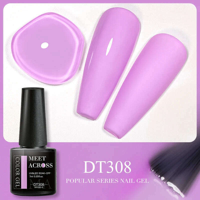 MEET ACROSS 5ml Pink Dried Flower Gel Nail Polish Natural Flower Fairy Nail Art Gel Soak Off UV LED Painting Varnishes For Nails - KIMLUD