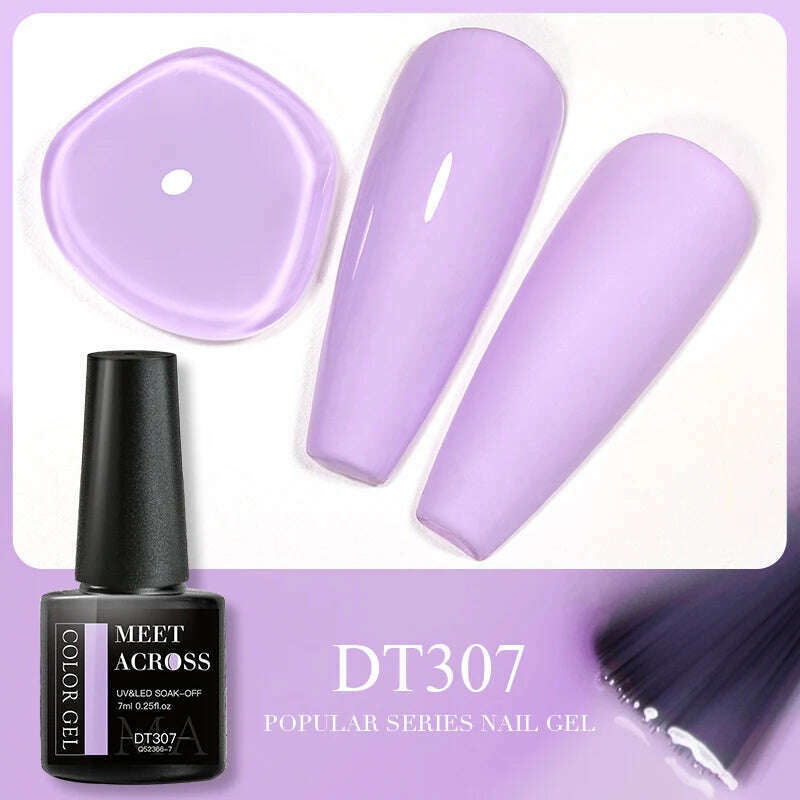 MEET ACROSS 5ml Pink Dried Flower Gel Nail Polish Natural Flower Fairy Nail Art Gel Soak Off UV LED Painting Varnishes For Nails - KIMLUD