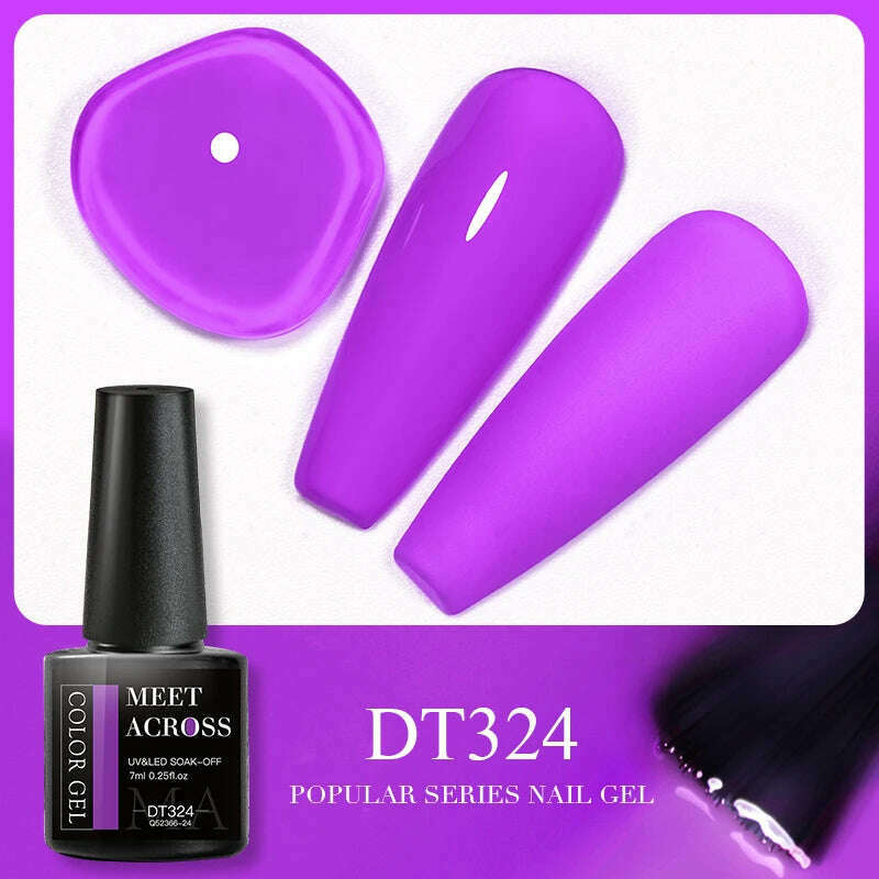 MEET ACROSS 5ml Pink Dried Flower Gel Nail Polish Natural Flower Fairy Nail Art Gel Soak Off UV LED Painting Varnishes For Nails - KIMLUD