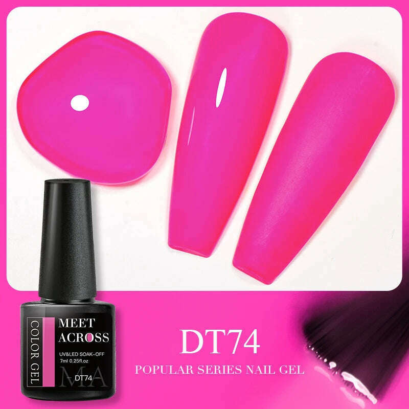 MEET ACROSS 5ml Pink Dried Flower Gel Nail Polish Natural Flower Fairy Nail Art Gel Soak Off UV LED Painting Varnishes For Nails - KIMLUD