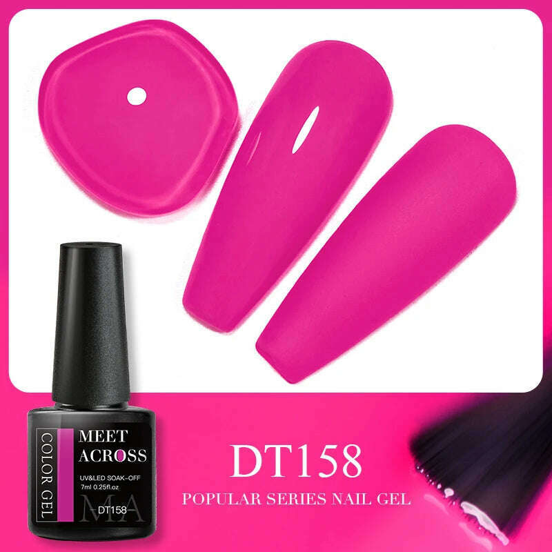 MEET ACROSS 5ml Pink Dried Flower Gel Nail Polish Natural Flower Fairy Nail Art Gel Soak Off UV LED Painting Varnishes For Nails - KIMLUD