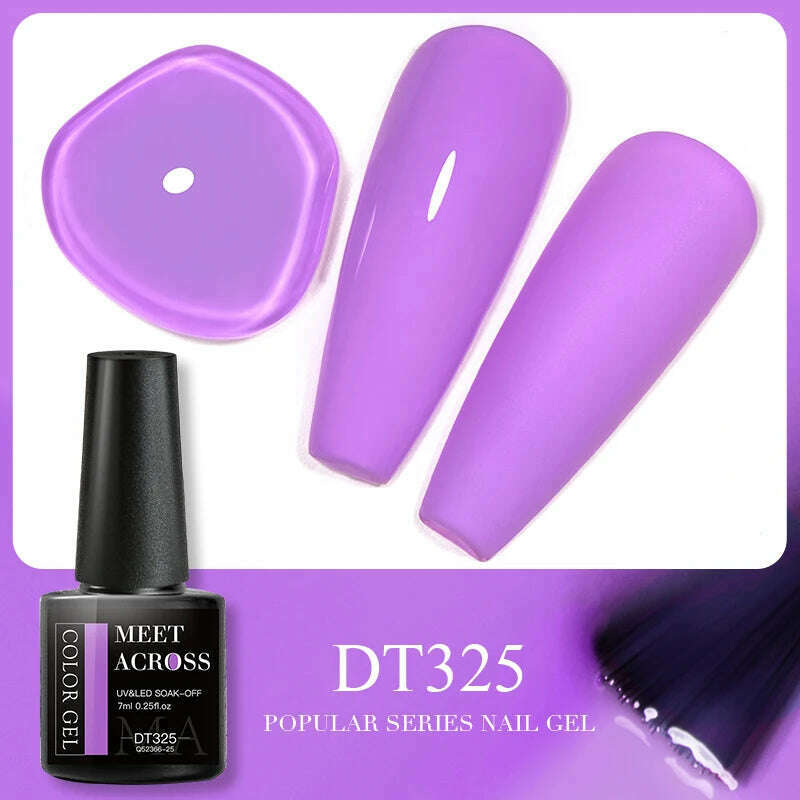 MEET ACROSS 5ml Pink Dried Flower Gel Nail Polish Natural Flower Fairy Nail Art Gel Soak Off UV LED Painting Varnishes For Nails - KIMLUD