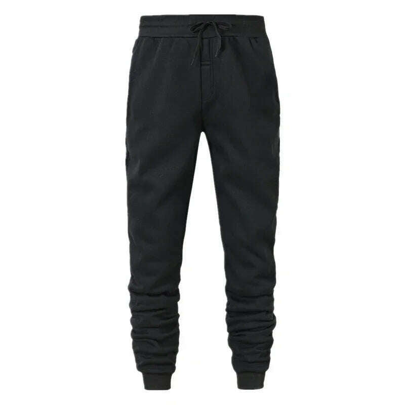 Men Winter Fashion Hoodies Solid Color Suits Tracksuit Winter Warm Clothes Male Casual Hoodie Sets - KIMLUD