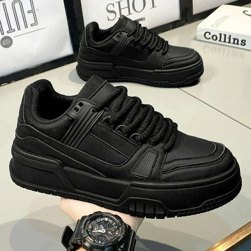 Men's Luxury Sneakers White Leather Casual Shoes Comfortable Running Shoes for Men Luxury Platform Sport Shoes Zapatillas Hombre - KIMLUD