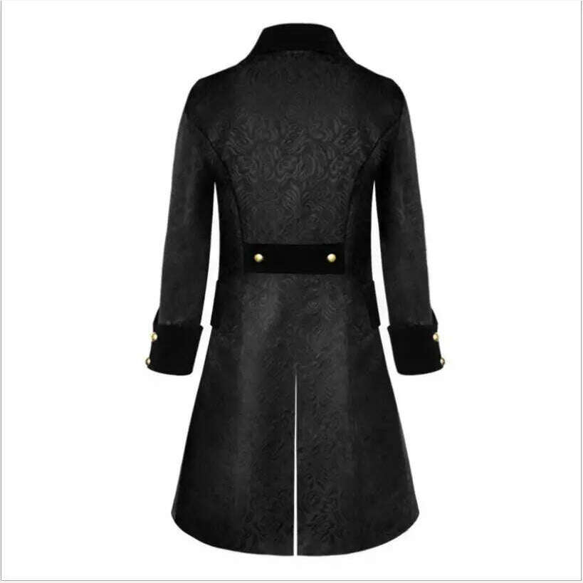 Middle Ages Prince Cosplay Black Turn Down Collar Steampunk Men Jacket Long Sleeve Gothic Noble Men Texudo Medieval Costume - KIMLUD