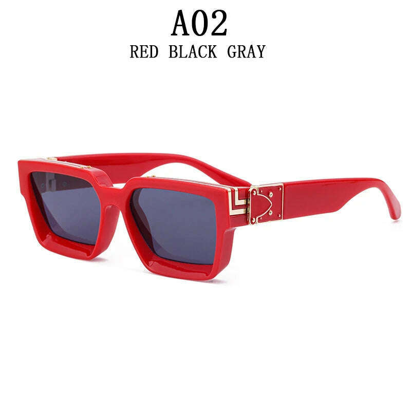 Millionaire Sunglasses For Men Vintage Square Fashion Glasses Luxury Retro Sunglasses Women Trending Punk Gafas De Sol Lentes - KIMLUD