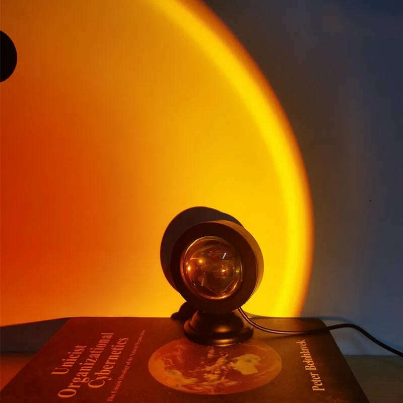 Mini USB Sunset Lamp Led Projector Night Light 16 Colors Switch Rainbow Atmosphere Home Bedroom Background Wall Decoration Gift - KIMLUD