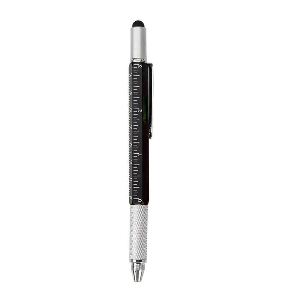 Multi-Function Ballpoint Pen Spirit Level Scale Touch Screen Metal Ballpoint Pen With Measure Technical Ruler Hand Tool - KIMLUD