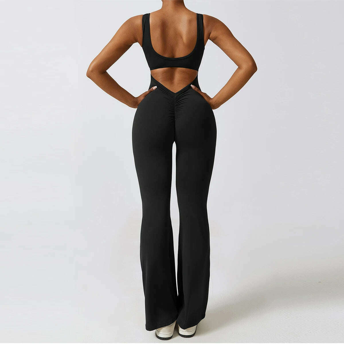 KIMLUD, Naked Feeling Gym Set Women Training Yoga Suit Sportswear Women Sports Jumpsuit Fitness Rompers Stretch Female Workout Bodysuits, Black 2 / S, KIMLUD Womens Clothes