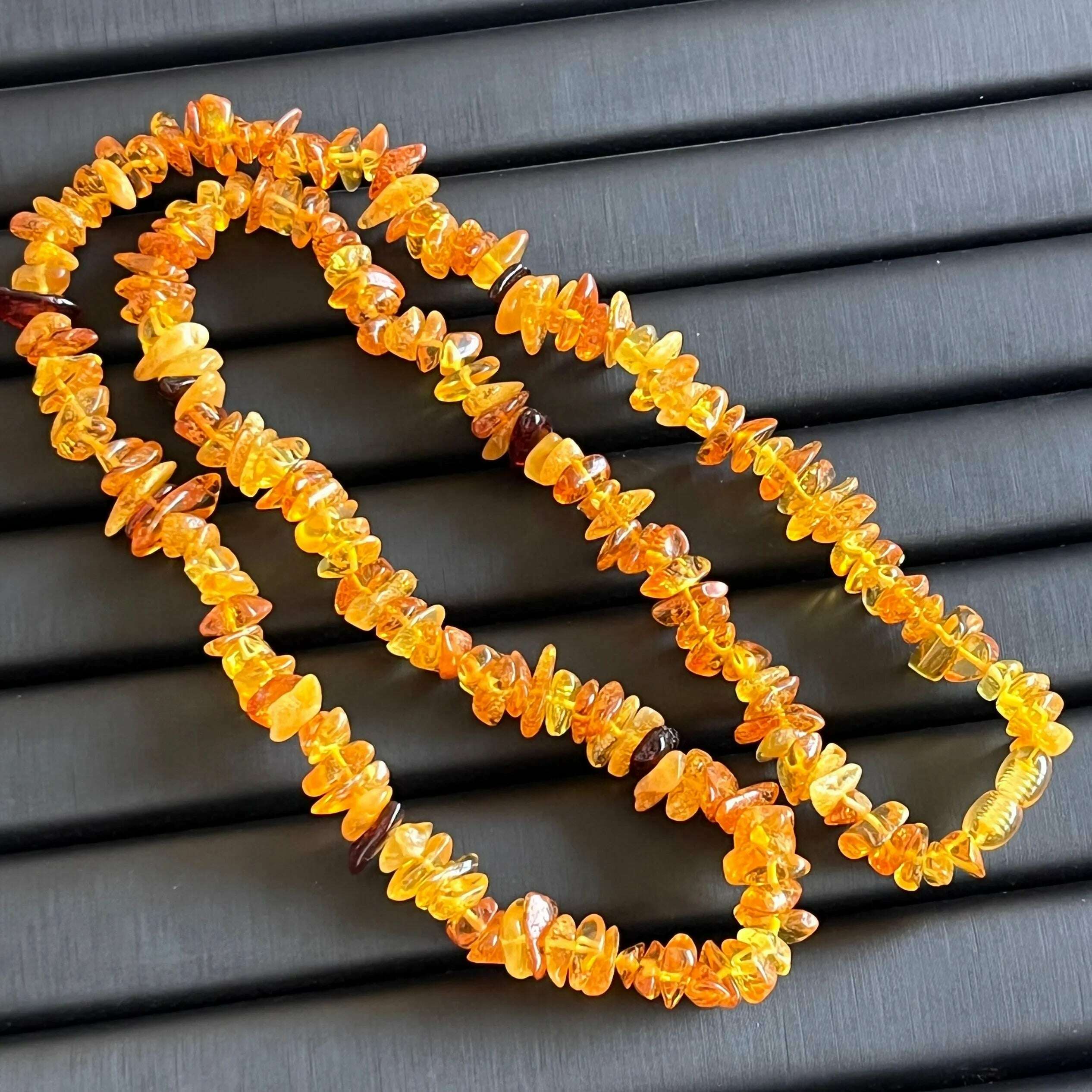 KIMLUD, Natural Amber Necklaces Men Women Healing Gemstone Fine Jewelry Genuine Baltic Amber Raw Stone Beaded Necklace Sweater Chain, KIMLUD Womens Clothes