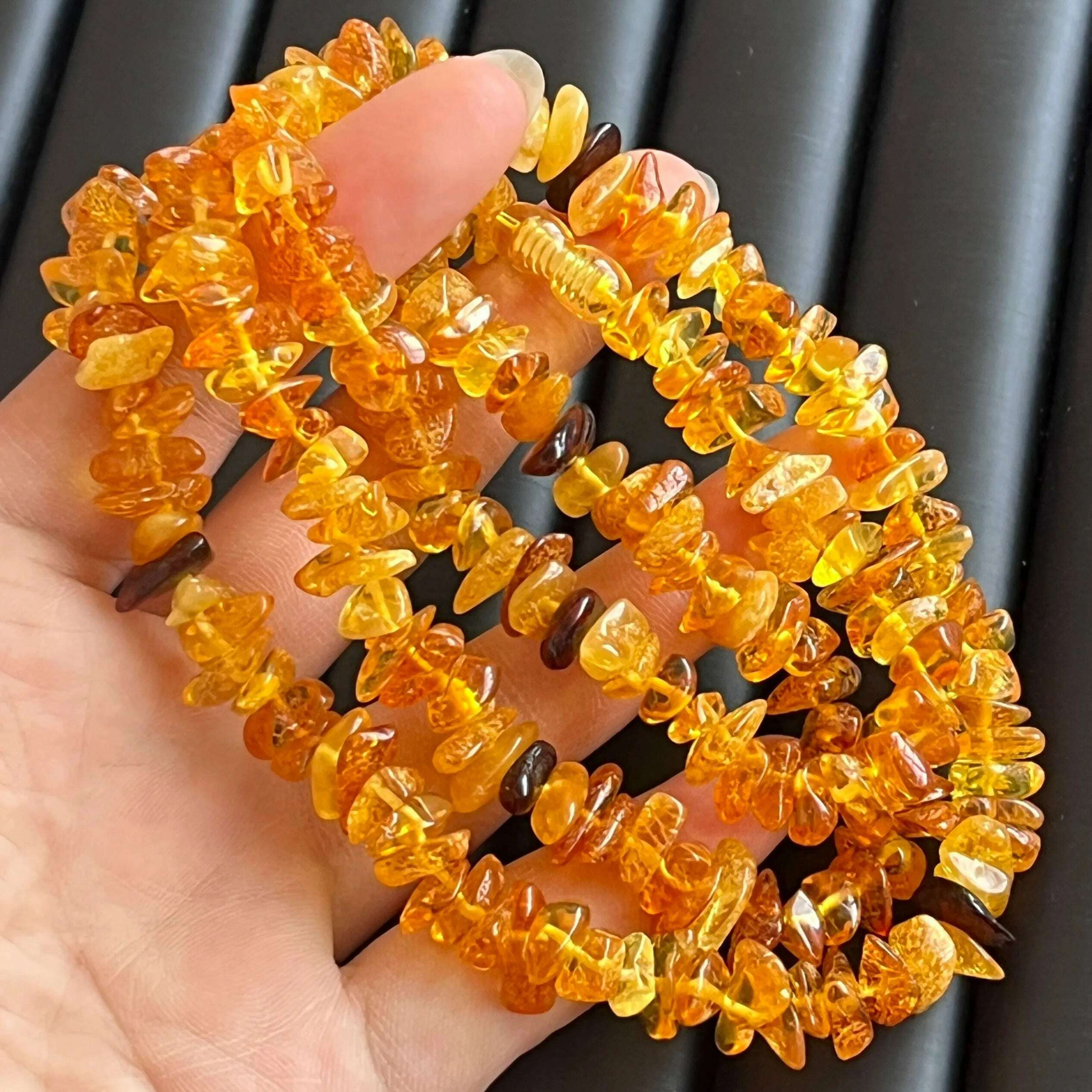 KIMLUD, Natural Amber Necklaces Men Women Healing Gemstone Fine Jewelry Genuine Baltic Amber Raw Stone Beaded Necklace Sweater Chain, KIMLUD Womens Clothes