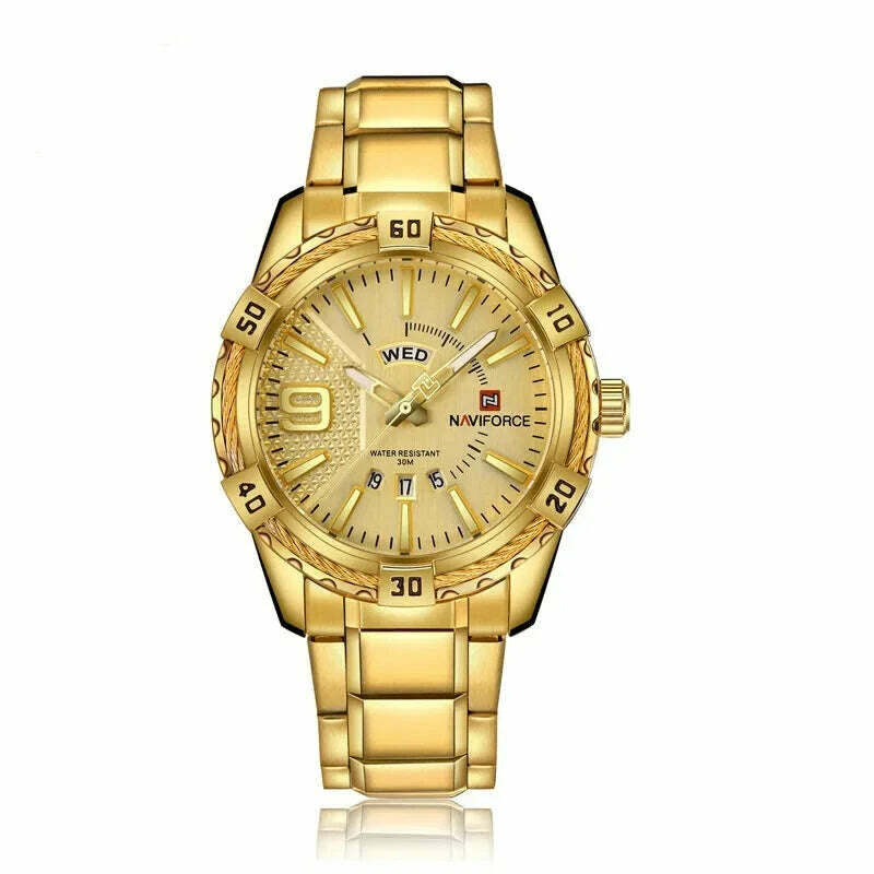 NAVIFORCE Luxury Brand Men&#39;s WristWatch Original Fashion Quartz Classic Watches For Men Waterproof Business Steel Band Clock Man - KIMLUD