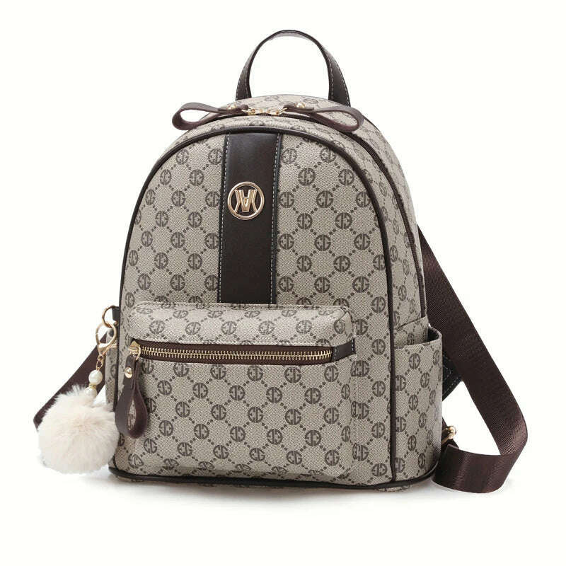 KIMLUD, New 2023 backpack waterproof large capacity leather women's bag fashion women's Korean version, KIMLUD Womens Clothes