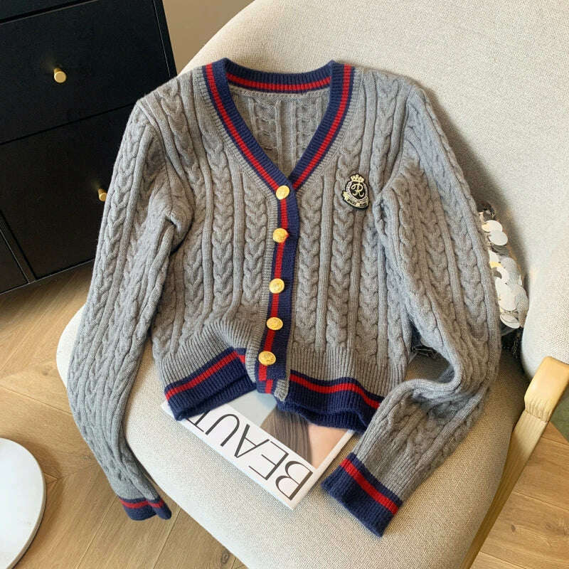 KIMLUD, New 2024 Autumn Winter Cashmere Top Women V Neck Pullover Warm Knitwear Jumper Woman Clothes Twist Outwear Knited Tops Women, One Size / GRAY, KIMLUD APPAREL - Womens Clothes