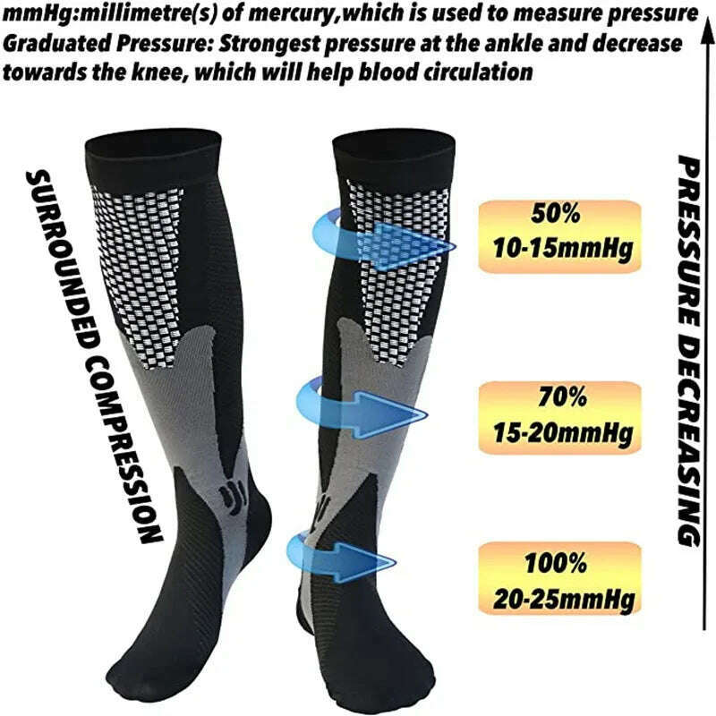 New Arrival Stockings Compression Golf Sport Socks Medical Nursing Stockings Prevent Varicose Veins Socks Fit For Rugby Socks - KIMLUD